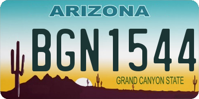 AZ license plate BGN1544