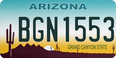 AZ license plate BGN1553