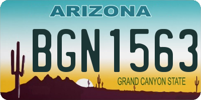 AZ license plate BGN1563