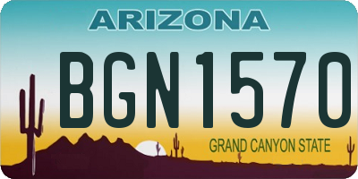 AZ license plate BGN1570
