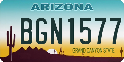 AZ license plate BGN1577