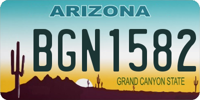 AZ license plate BGN1582