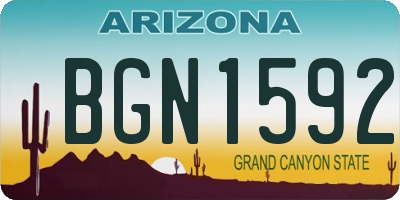 AZ license plate BGN1592