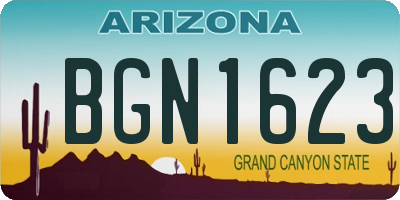 AZ license plate BGN1623