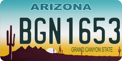 AZ license plate BGN1653
