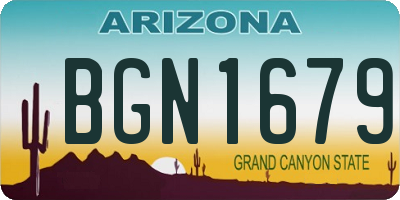 AZ license plate BGN1679
