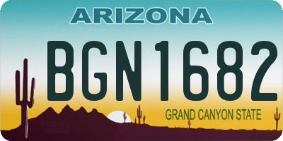 AZ license plate BGN1682