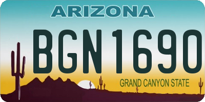 AZ license plate BGN1690
