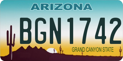 AZ license plate BGN1742