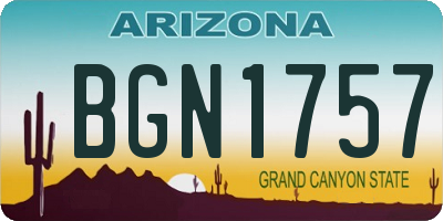 AZ license plate BGN1757