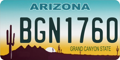 AZ license plate BGN1760