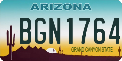 AZ license plate BGN1764