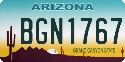 AZ license plate BGN1767