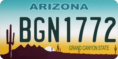 AZ license plate BGN1772