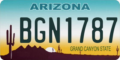 AZ license plate BGN1787