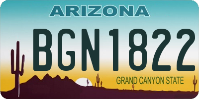 AZ license plate BGN1822