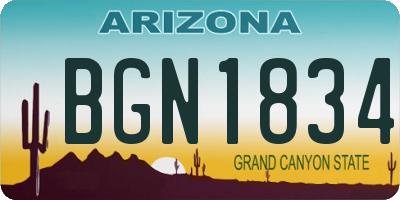 AZ license plate BGN1834