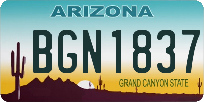 AZ license plate BGN1837