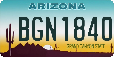 AZ license plate BGN1840