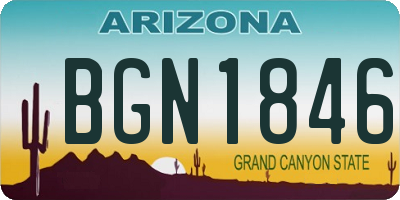 AZ license plate BGN1846