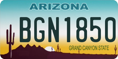 AZ license plate BGN1850