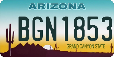 AZ license plate BGN1853