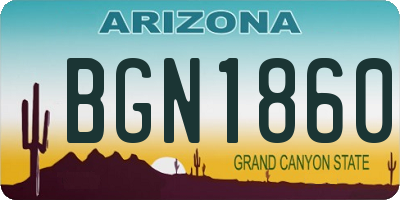 AZ license plate BGN1860