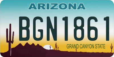 AZ license plate BGN1861
