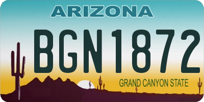 AZ license plate BGN1872