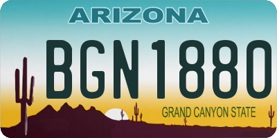 AZ license plate BGN1880