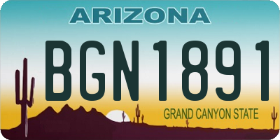 AZ license plate BGN1891