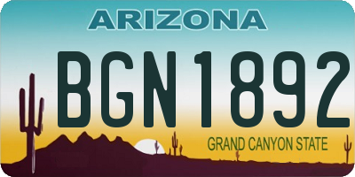 AZ license plate BGN1892