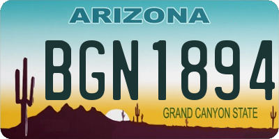AZ license plate BGN1894