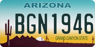 AZ license plate BGN1946