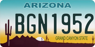 AZ license plate BGN1952