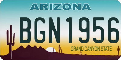 AZ license plate BGN1956