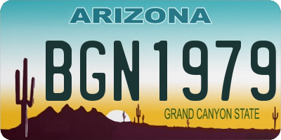 AZ license plate BGN1979