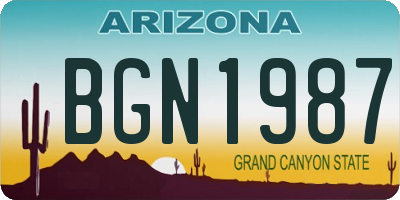 AZ license plate BGN1987
