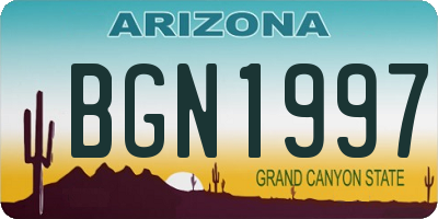 AZ license plate BGN1997