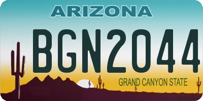 AZ license plate BGN2044