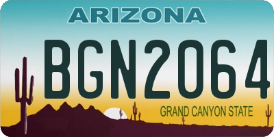 AZ license plate BGN2064