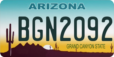 AZ license plate BGN2092