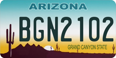 AZ license plate BGN2102