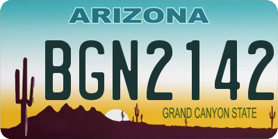 AZ license plate BGN2142