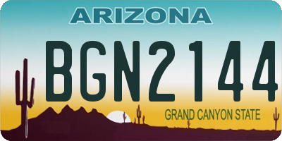 AZ license plate BGN2144