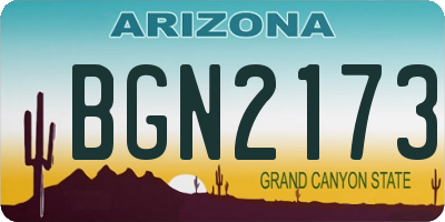 AZ license plate BGN2173