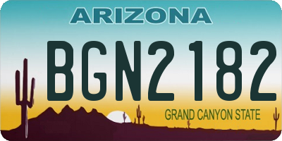 AZ license plate BGN2182