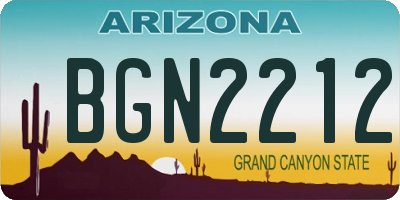 AZ license plate BGN2212