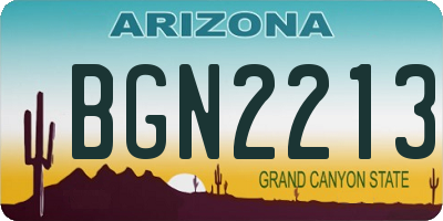 AZ license plate BGN2213