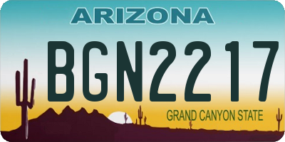 AZ license plate BGN2217